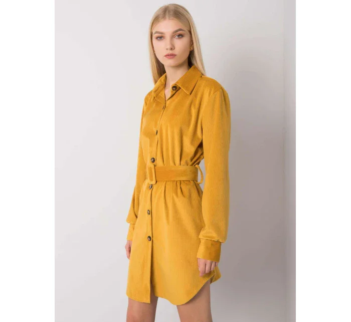 Šaty DHJ SK 10333.12P tmavě žlutá