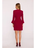 M876 Šaty s širokými manžetami - bordó M876 Šaty s širokými manžetami - bordó
