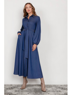 Šaty s dlouhým rukávem model 19360046 Jeans - Lanti