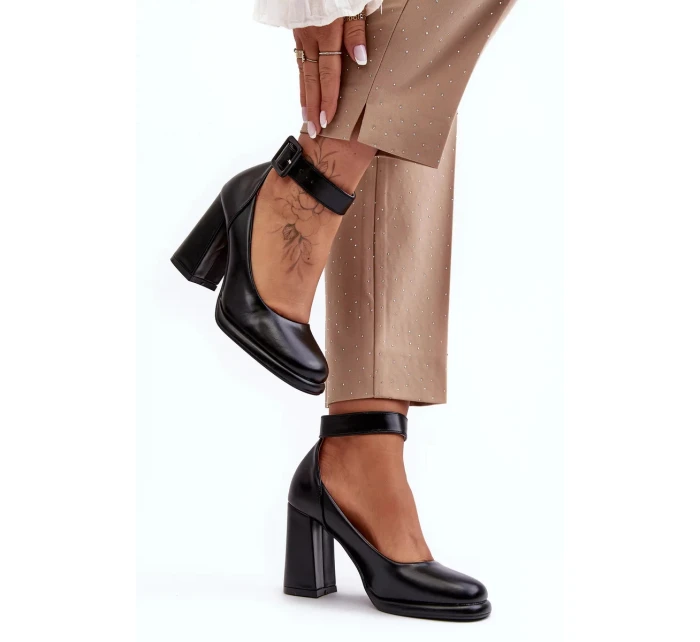 Lodičky na vysokém podpatku s přezkou, černá Idovana Lodičky na vysokém podpatku s přezkou, černá Idovana