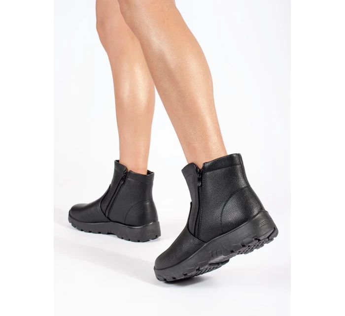 Jedinečné černé kotníčkové boty dámské platforma Jedinečné černé kotníčkové boty dámské platforma