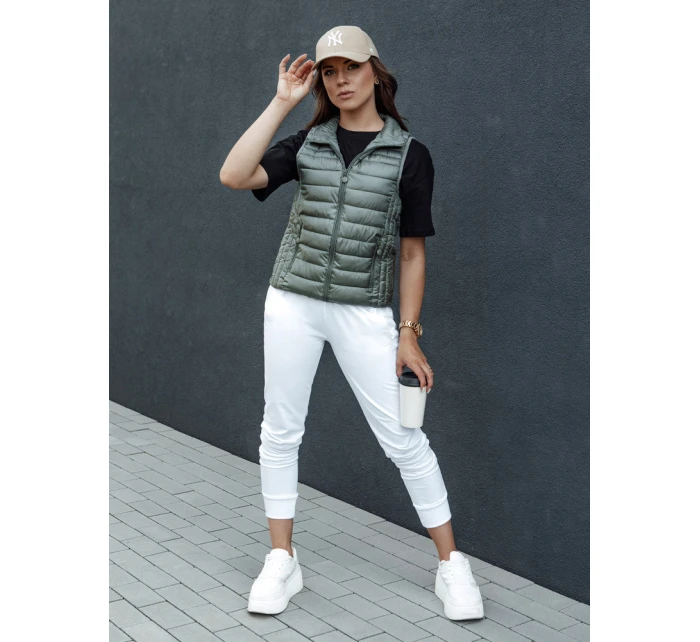 Dámská prošívaná vesta se stojáčkem zelená model 21979302 - Dstreet