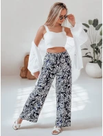 Dámské kalhoty ze široké látky TROPICAL SUN navy blue FashionStreet UY2632