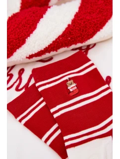 Dámské Vánoční Ponožky Pruhy A model 21786674 Červené - Aura.via