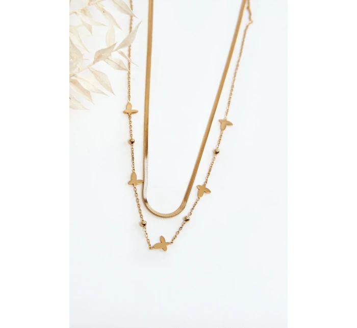 Dámský řetízek had s motýly, zlatý Dámský řetízek had s motýly, zlatý