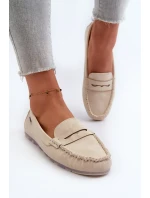 Dámské mokasíny z eko kůže světle béžová Celoria Dámské mokasíny z eko kůže světle béžová Celoria