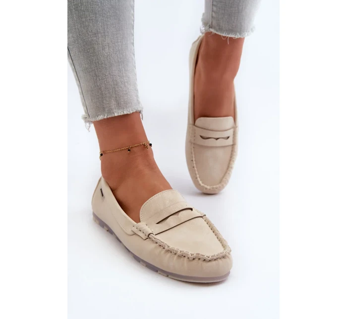 Dámské mokasíny z eko kůže světle béžová Celoria Dámské mokasíny z eko kůže světle béžová Celoria