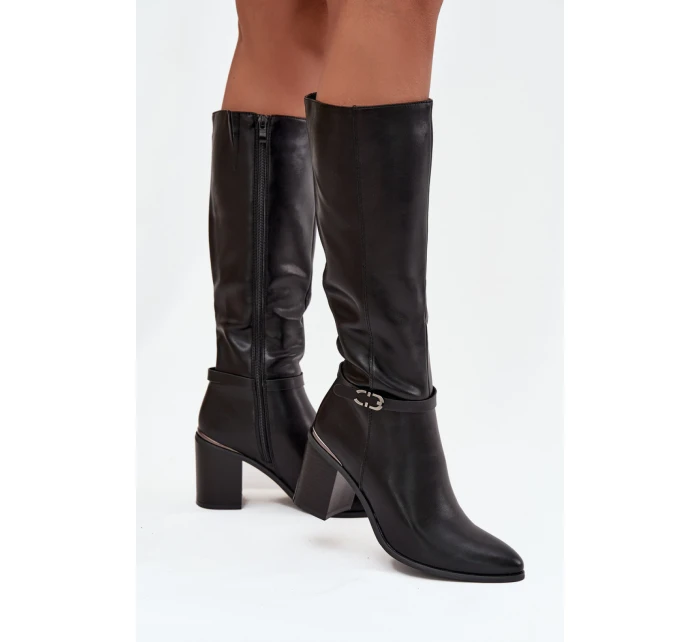 Kozačky na podpatku model 219587 Step in style Kozačky na podpatku model 219587 Step in style