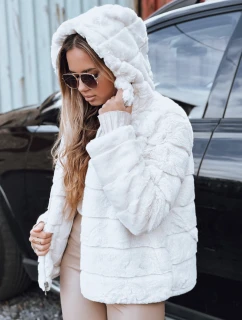 Dámská oboustranná kožešinová bunda s kapucí světle béžová Dstreet model 21993387 - FashionStreet