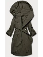 Tenký dámský přehoz přes oblečení v khaki barvě s kapucí model 18013334 - S'WEST Tenký dámský přehoz přes oblečení v khaki barvě s kapucí model 18013334 - S'WEST