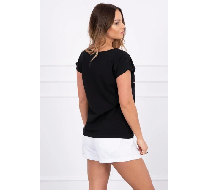 Halenka s potiskem rtů černá