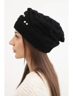 Dámská zimní vlněná čepice s ozdobnými krystalky K399 černá Dámská zimní vlněná čepice s ozdobnými krystalky K399 černá