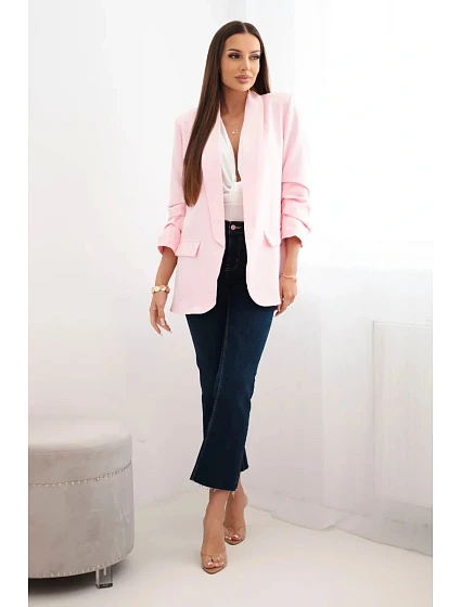Sako s klopami elegantní cukrově růžová Sako s klopami elegantní cukrově růžová