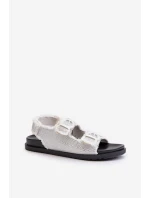 Dámské bílé zdobené džínové sandály model 21657662 - Boto