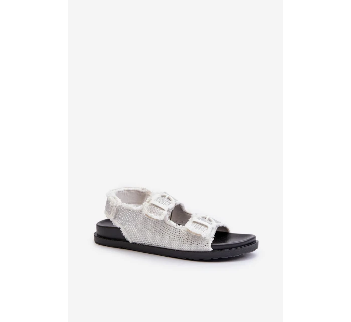 Dámské bílé zdobené džínové sandály model 21657662 - Boto