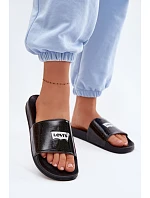 Dámské mládežnické pantofle LEVI'S VPOL0251S-2693 Černé s brokátem