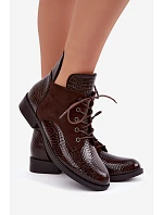 Zateplené kozačky model 22557195 Hnědé - VINCEZA