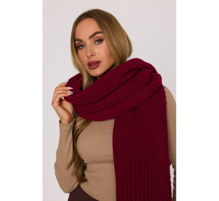 model 21417252 Žebrovaná šála bordó - Moe