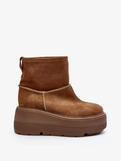 Kožené dámské boty na masivní podrážce Camel Zazoo