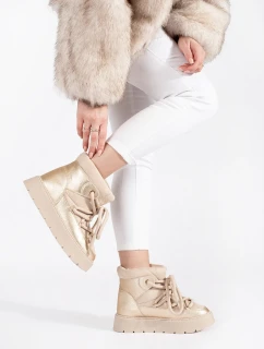 Stylové  sněhule dámské Jasnobeżowy platforma