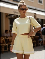 Dámská letní souprava s šortkami žlutá FashionStreet AY1164