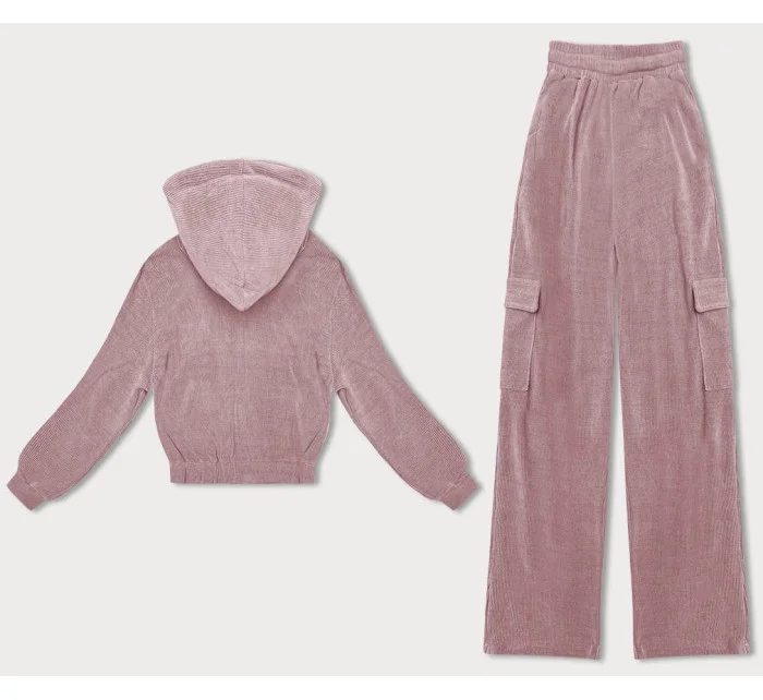 Růžový dámský komplet mikina a kalhoty typu cargo model 18910743 - LHD Růžový dámský komplet mikina a kalhoty typu cargo model 18910743 - LHD