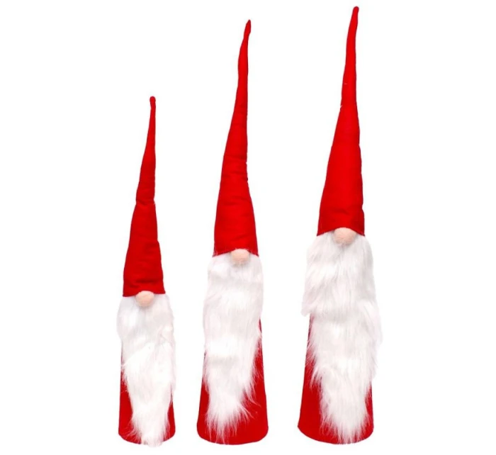 SADA ČERVENÝCH DEKORAČNÍCH MIKULÁŠŮ 60,70, 80CM dětské