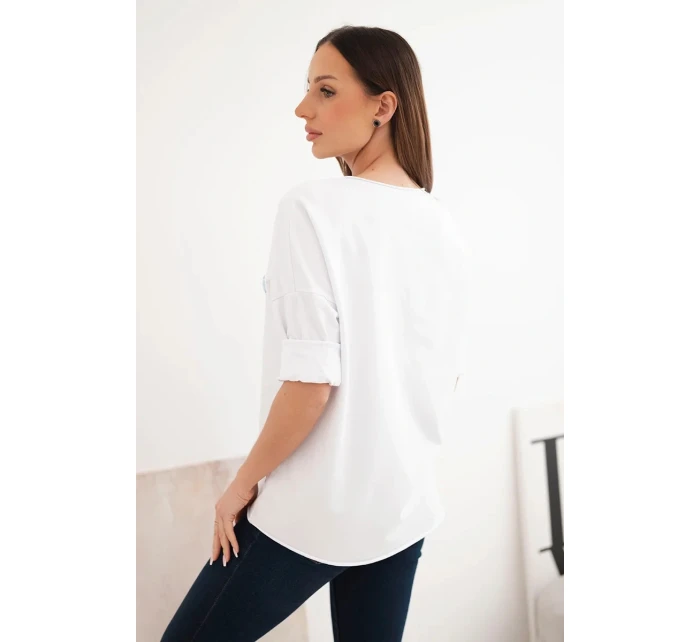 Dámská bavlněná blůza s dlouhým rukávem a srdíčky model 21890100 - K-Fashion