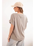 Dámská bavlněná halenka s výstřihem do V a krátkým rukávem fango