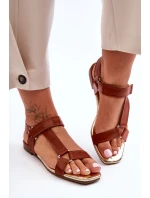 Ploché Dámské Sandály Na Zip Camel model 21627419 - Boto Ploché Dámské Sandály Na Zip Camel model 21627419 - Boto