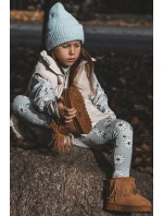 Ocieplane Botky Sněžáky Dětské s Ozdobnými Frédzlami Camel Nimia