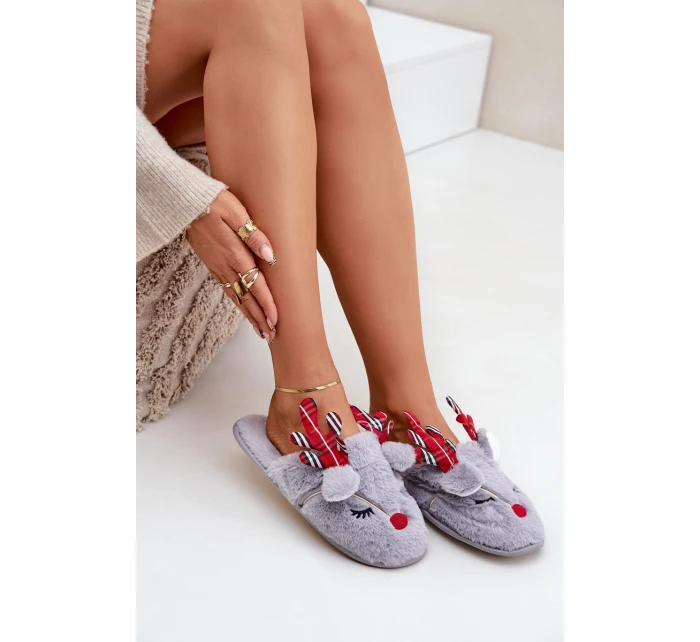 Vánoční Pantofle S Šedé model 21680787 - Boto Vánoční Pantofle S Šedé model 21680787 - Boto
