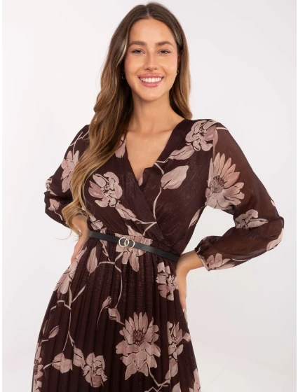 Sukienka IT SK model 21494212 brązowy - FPrice Sukienka IT SK model 21494212 brązowy - FPrice