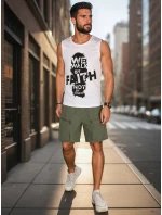 Pánské tričko bez rukávů bílé FashionStreet RX5658