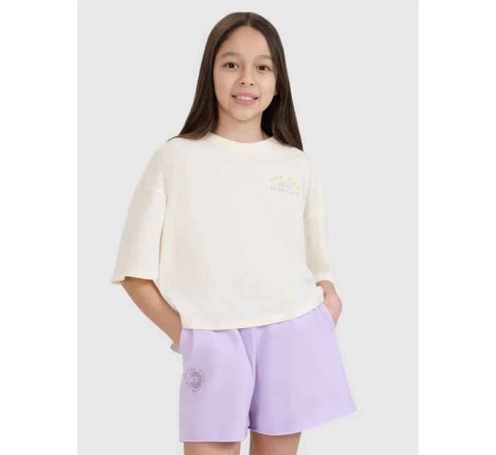 Dívčí tričko oversize crop top s potiskem 4F 4FJWSS25TTSHF1868-11S Dívčí tričko oversize crop top s potiskem 4F 4FJWSS25TTSHF1868-11S