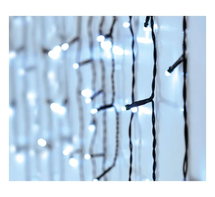 VÁNOČNÍ STROMEK SVĚTLA VENKOVNÍ SVĚTLO OPONA 360 VEDL ČASOVAČ STUDENÁ BÍLÁ KABEL ZELENÁ