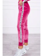 Velurová souprava s nápisem Queen fuchsia