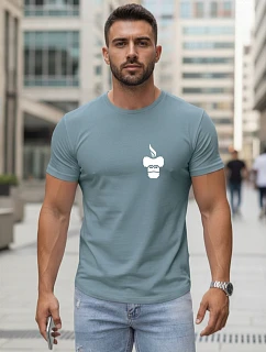 Tshirt męski z nadrukiem petrol model 22157000 - FashionStreet