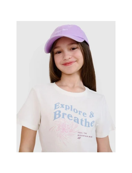 Dívčí tričko s potiskem 4F 4FJWSS25TTSHF1854-11S Dívčí tričko s potiskem 4F 4FJWSS25TTSHF1854-11S