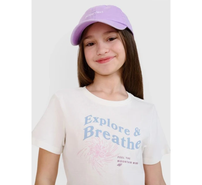 Dívčí tričko s potiskem 4F 4FJWSS25TTSHF1854-11S Dívčí tričko s potiskem 4F 4FJWSS25TTSHF1854-11S