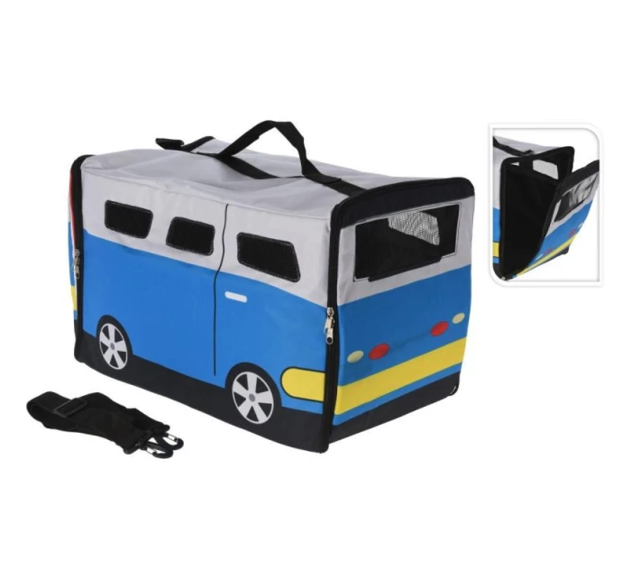 PŘEPRAVKA PRO ZVÍŘATA 52X30X32,5CM PET BUS MODRÁ