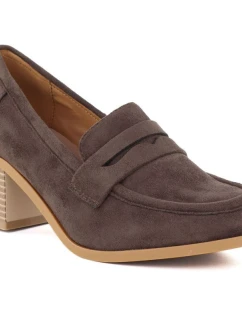 Dámské semišové boty na podpatku hnědé M.Daszynski model 22015050 - M. Daszyński