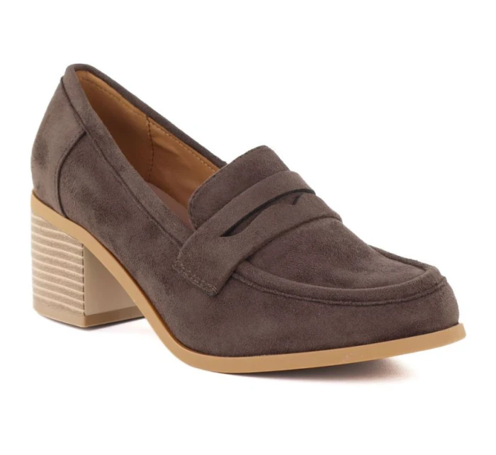 Dámské semišové boty na podpatku hnědé M.Daszynski model 22015050 - M. Daszyński