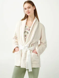 Vamp - Béžový fleecový župan 21361 - Vamp