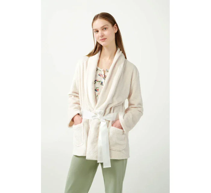 Vamp - Béžový fleecový župan 21361 - Vamp Vamp - Béžový fleecový župan 21361 - Vamp