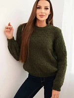 Dámský svetr z měkkého mohairu khaki