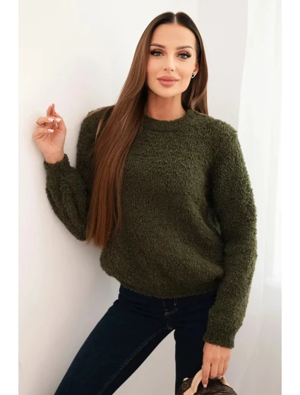 Dámský svetr z měkkého model 21421720 khaki - K-Fashion