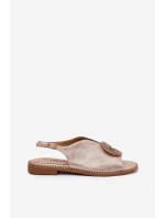 Lesklé Dámské Sandály S Dekorativním Detailem S.Barski KV51-012 Růžové Zlato