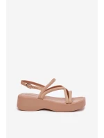 Dámské Sandály Na Platformě S Pásky Béžové model 21702591 - Boto Dámské Sandály Na Platformě S Pásky Béžové model 21702591 - Boto