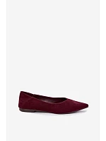 Baleríny s špičatými a imitace semiše Bordové model 22322551 - Boto Baleríny s špičatými a imitace semiše Bordové model 22322551 - Boto